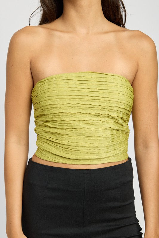 
                  
                    RUCHED TUBE TOP
                  
                