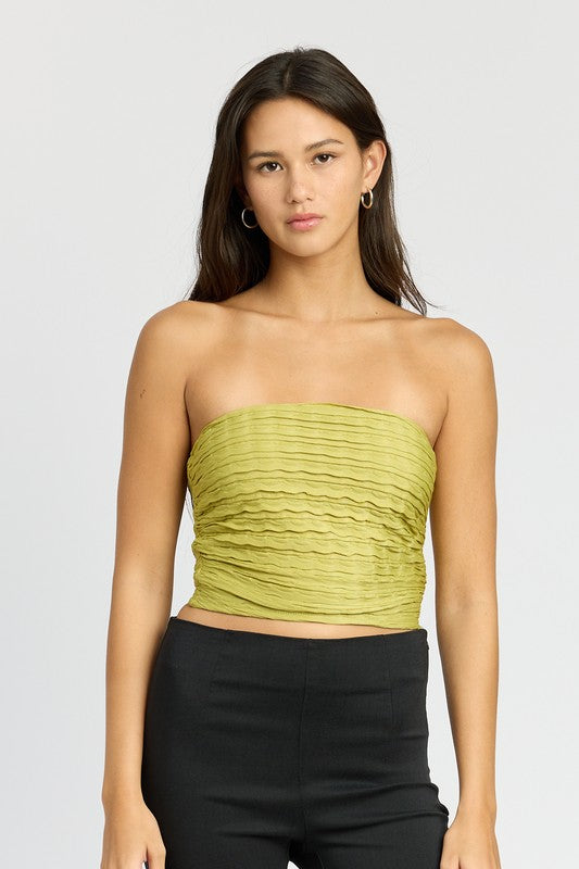 
                  
                    RUCHED TUBE TOP
                  
                