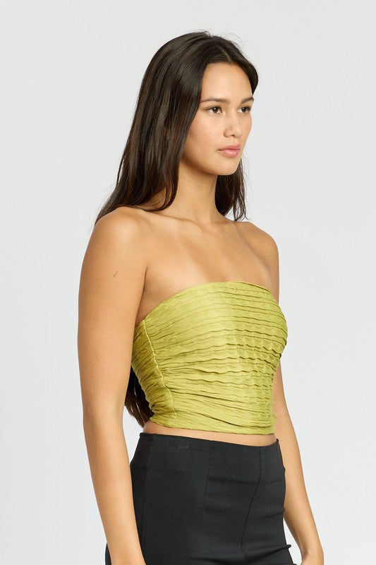 
                  
                    RUCHED TUBE TOP
                  
                