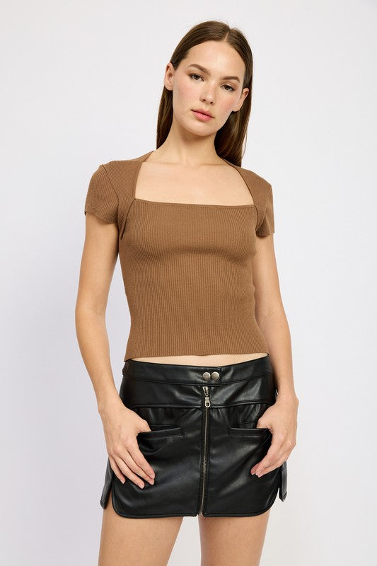 
                  
                    MOTO MINI SKIRT WITH ZIPPER
                  
                