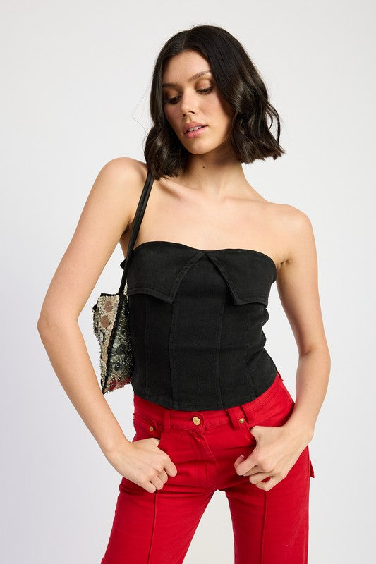 
                  
                    FOLD OVER CORSET TOP
                  
                