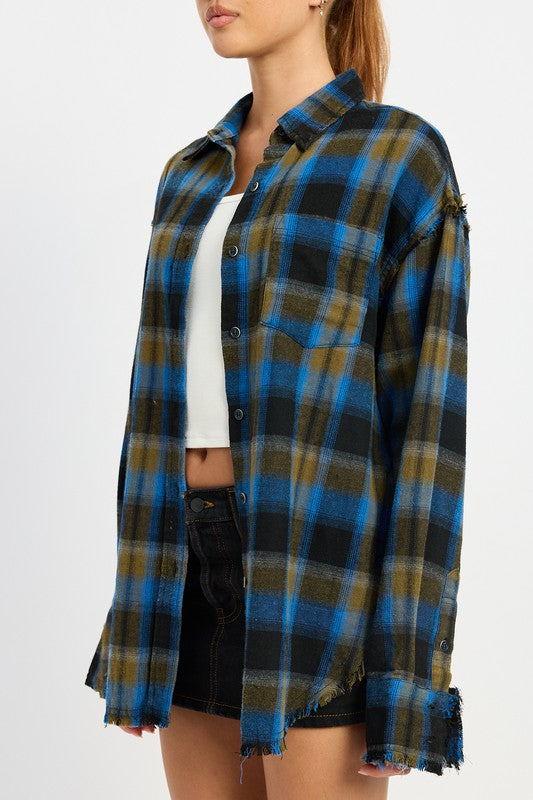 ACID WASH FLANNEL SHIRT