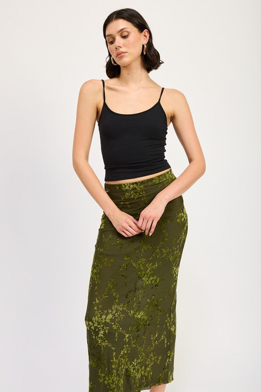 
                  
                    FITTED MAXI SKIRT WITH SLIT
                  
                