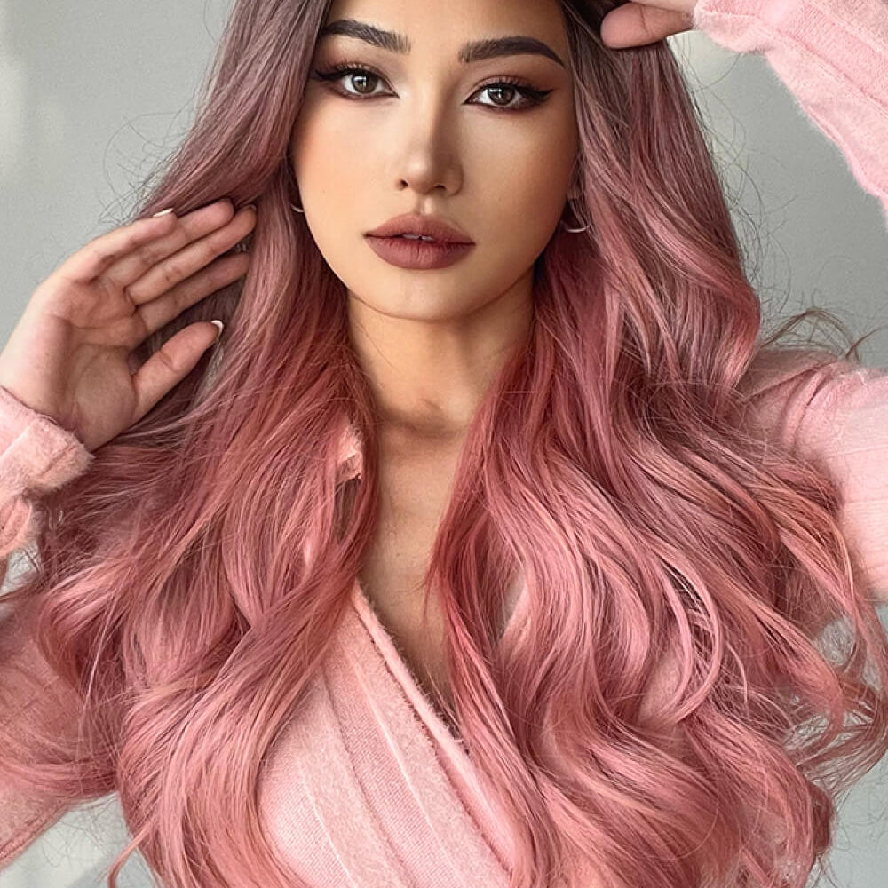 
                  
                    Fashion Wave Synthetic Long Wigs in Pink 26''
                  
                