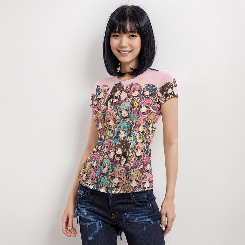 Anime Short Sleeve Mesh Shirt