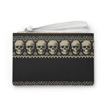  Skull Faux Knit Clutch Bag