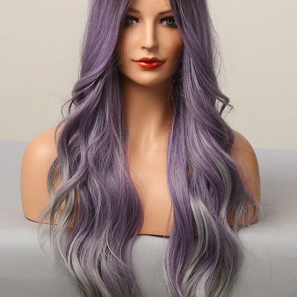 
                  
                    Elegant Wave Full Machine Synthetic Wigs in Purple 26''
                  
                